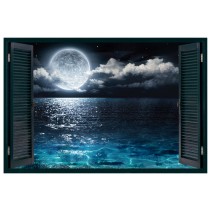 Ventanas 3d vinilo luna y mar